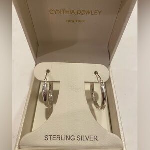 Cynthia Rowley Sterling Silver 925 Hoop Earrings 0.75”